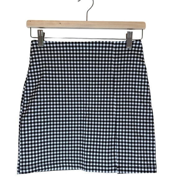 Shinestar Mini Skirt Black and White Gingham A-Line Size Small - Picture 1 of 5